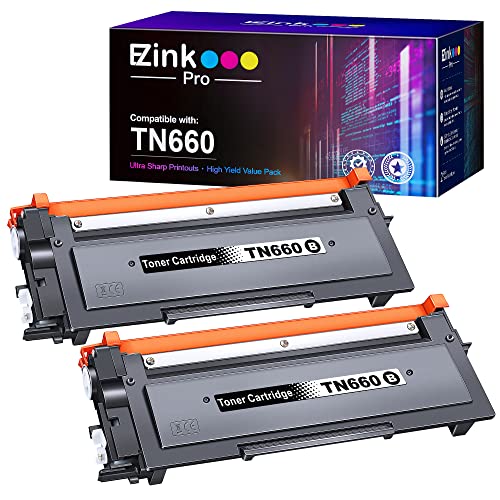 E-Z Ink Pro Compatible TN660 TN-660 Toner Cartridge Replacement for Brother TN660 TN-660 TN630 High Yield Compatible with HL-L2300D HL-L2380DW HL-L2320D DCP-L2540DW MFC-L2700DW MFC-L2685DW (2 Black)