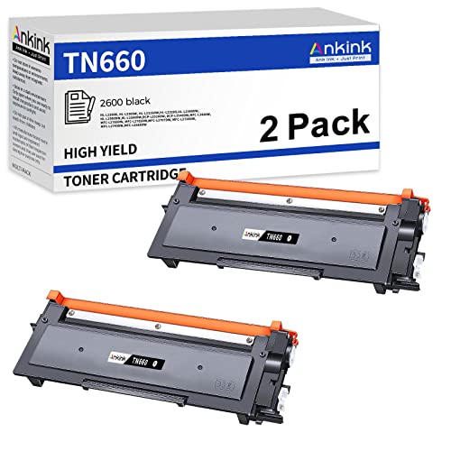 High Yield TN660 TN630 Black Toner Cartridge Replacement for Brother TN-660 630 to Use with MFC-L2700DW L2720DW L2740DW HL-L2300D L2320D L2360DW L2380DW DCP-L2540DW Laserjet Printer2 Pack