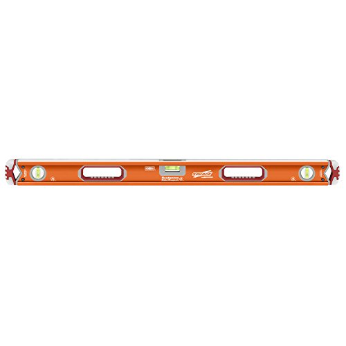 Swanson Tool Co SVB36M 36 inch Savage Magnetic Anodized Aluminum Box Beam Level with Gelshock End Caps and 3 Bubble Vials for 0/90/45 MeasurementsContractor Series