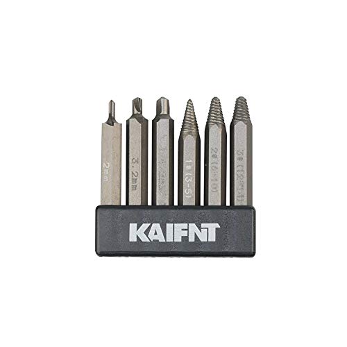 KAIFNT K457 Damaged/Stripped Screw Extractor Bit Kit, Screw Remover Set, Quick-Change 1/4-Inch Hex Shank, 6-Piece