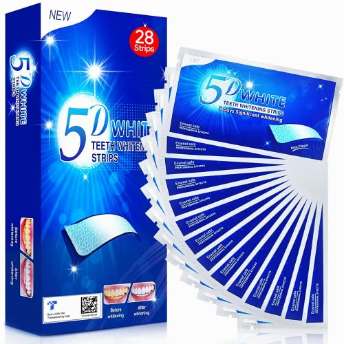 Teeth Whitening Strips, 28 Pcs Whitening Strips for Teeth Sensitive, Effective and Safe Whiting Stripes Reduced Sensitivity White-Strips, Helps Remove Smoking/Coffee/Soda/Wine Stain (14 Treatments)