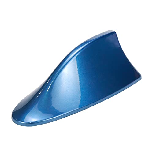 Modengzhe Shark Fin Antenna Cover Replacement Car Roof Ornament Metallic Blue Painted ABS Material Decoration Only Metallic Blue Painted (7-1/4" x 3" Base)