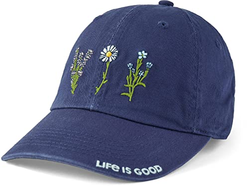 Life is Good Detailed Wildflowers Chill Cap Darkest Blue One Size
