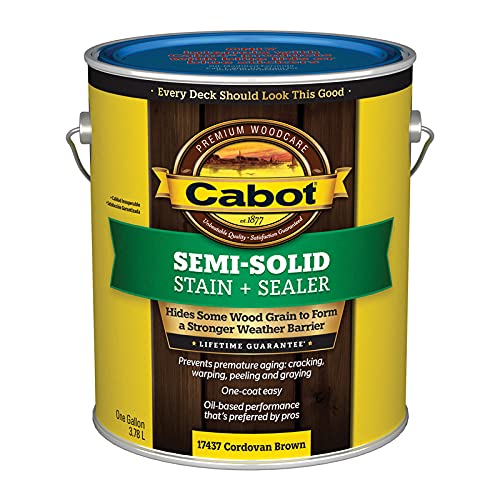 Cabot 140.0017437.007 Semi-Solid Deck & Siding Low VOC Stain, Cordovan Brown