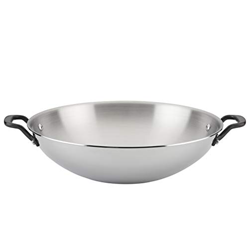 KitchenAid 5-Ply Clad Polished Stainless Steel Wok,15 Inch