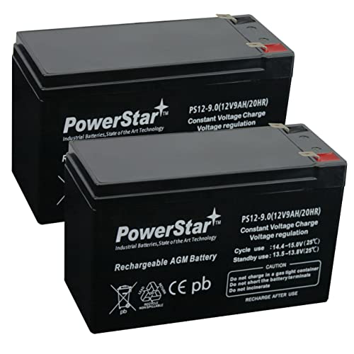 POWERSTAR Battery Compatible with APC Back-UPS XS 1300VA BX1300LCD Replacement Battery (2) 12V 9.0ah Batteries. (Please Reuse Your Existing Connectors and Wires.)