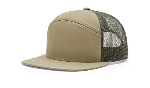 Richardson Seven-Panel Trucker Cap One Size Pale Khaki/ Loden Green