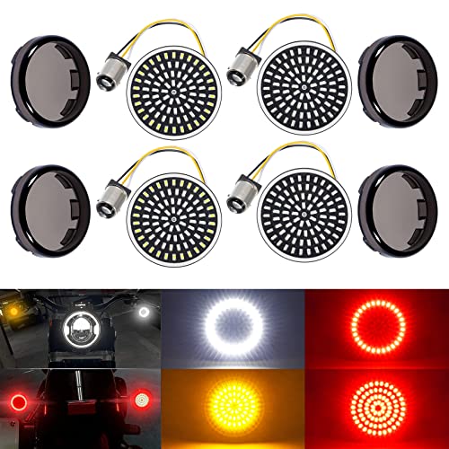 Benlari 1157 LED Turn Signals Front Rear 81 LED Lights Super Bright Bulbs Lens Covers Kit 1986-2023 Compatible for Harley Davidson Touring Dyna Softail Sportster Street Glide Road Glide Iron 883