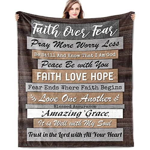 Christian Gifts for Women - Religious Gifts for Women Men - Inspirational Gifts for Women - Mothers Day Fathers Day Bible Verse Gifts Christmas from Daughter Son, Throw Blankets 60x50 Inch
