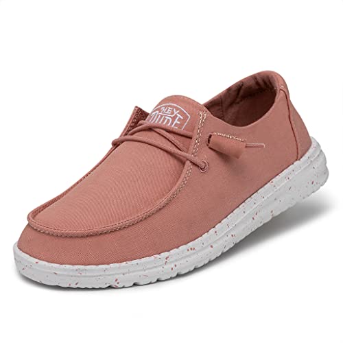 Hey Dude Women's Wendy Slub Canvas Terracotta Size 7 | Women's Shoes | Women's Slip On Shoes | Comfortable & Light-Weight