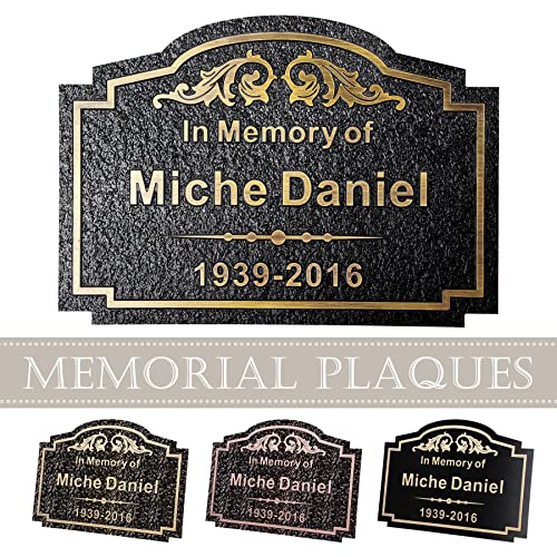 Personalized Human Memorial Stones Plaque Small Grave Headstone Customized in Loving Memory Outdoors Sympathy Condolences Gift Engraved for Mum Dad Loved Ones Lost or Pet