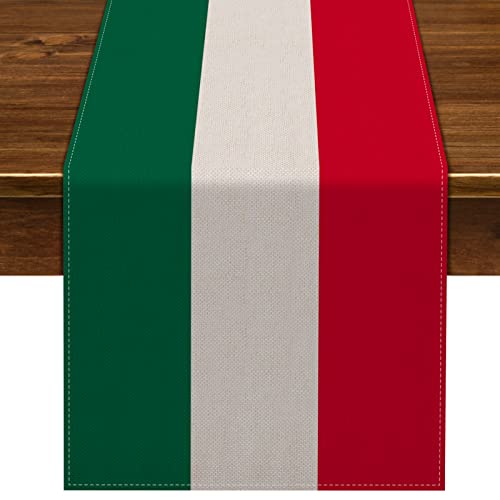 Nepnuser Italy Table Runner for Italian Themed Party Decoration Home Kitchen Dining Room Dinner Linen Table Decor (13" x 72")