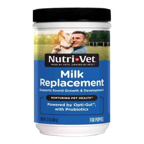 Nutri-Vet Milk Replacement For Puppies | Healthy Gut Support with Probiotics | 12 Ounces (Packaging May Vary)