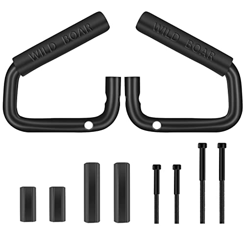 Front Grab Handles, Pack of 2 Aluminum Alloy Front Grab Bars Grab Handles, Compatible with 2007-2019 Jeep Wrangler JK JKU Car Door Roll Bar, Front Grab Bars Kit, Black