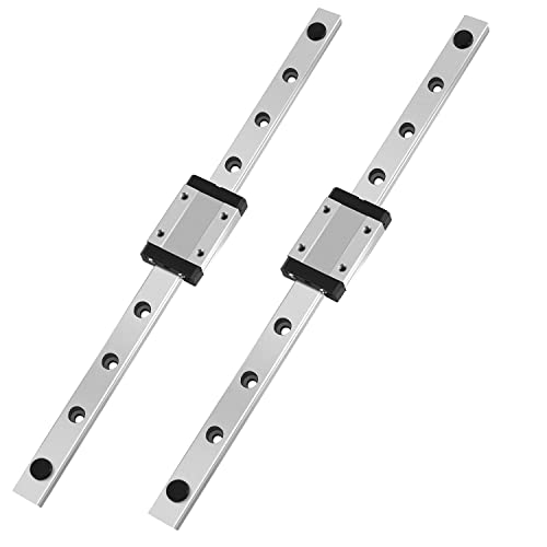 OUYZGIA 2pcs MGN12H 350mm Linear Rail, Guide with 1 Carriage Block for Update 3D Printer CNC Machine (MGN12H, 350mm, 2pcs)