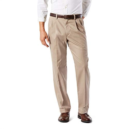 Dockers Men's Classic Fit Easy Khaki Pants - Pleated (Standard), Timber Wolf (Stretch), 36 32