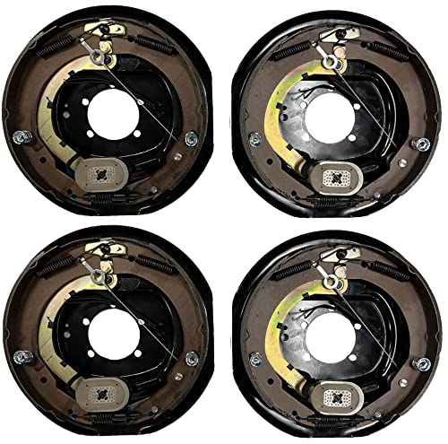 Four 12"x2" Electric Brake Trailer Self Adjusting Backing Plates 2 Left 2 Right