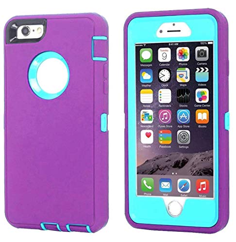 Annymall Case Compatible for iPhone 8 & iPhone 7, Heavy Duty [with Kickstand] [Built-in Screen Protector] Tough 4 in1 Rugged Shorkproof Cover (Light Purple)