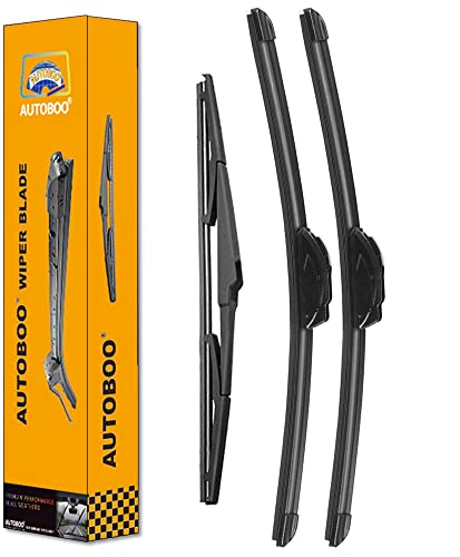 AUTOBOO 26"+18" Windshield Wipers with 14" Rear Wiper Blade Replacement for Jeep cherokee 2021 2020 2019 2018 2017 2016 2015 2014 - Original Factory Quality (Pack of 3)