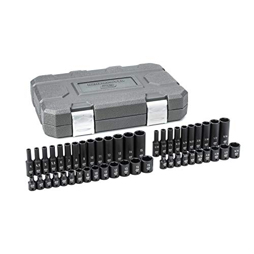 GEARWRENCH 48 Pc. 1/4" Drive 6 Pt. Impact Socket Set, Standard & Deep, SAE/Metric - 84902