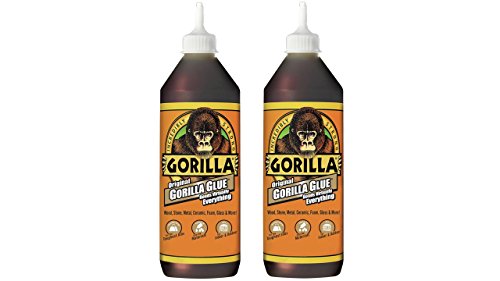 Gorilla Original Waterproof Polyurethane Glue, 36 ounce Bottle, Brown, (Pack of 2)