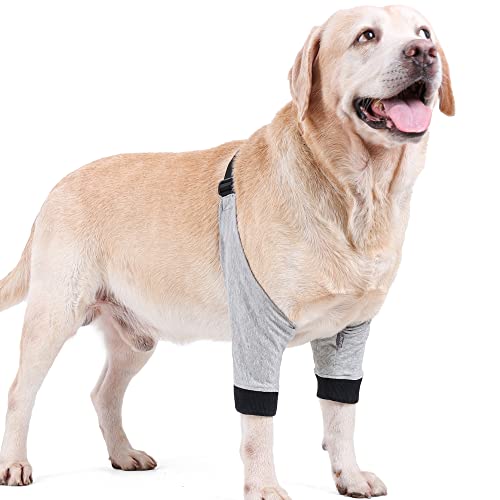 Tineer Dog Recovery Sleeve Protector Front Legs Joint Soft Padded Dog Brace Elbow Sleeve Pet Dog Leg Wounds Protection for Small Medium Dogs (XL)