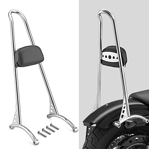 WSays Triple Chrome 21" Classic Styled Tall Passenger Backrest Sissy Bar Compatible with Harley 1996-2003 Harley Sportster XL 883 1200