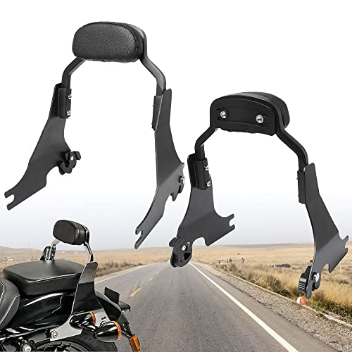 WINALL Motorcycle Passenger Black Short Backrest Sissy Bar Fit for Harley Sportster XL1200 883 48 72 Iron 2004-2021.