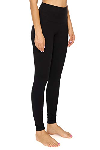 Leggings Depot HLY5 ActiveFlex 5" Waistband High Waisted Active Leggings for Women (Black, 2X)