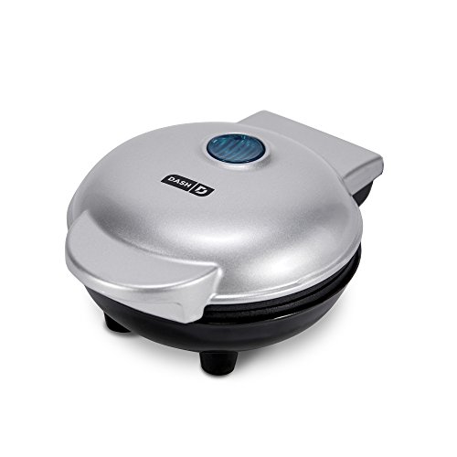 Dash Mini Maker Portable Grill Machine + Panini Press for Gourmet Burgers, Sandwiches, Chicken + Other On the Go Breakfast, Lunch, or Snacks with Recipe Guide - Silver