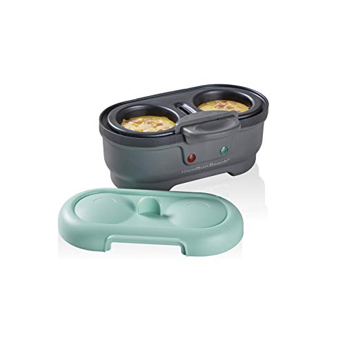 Hamilton Beach Sous Vide Style Electric Egg Bite Maker & Poacher with Removable Nonstick Tray, Makes 2 in Under 10 Minutes, Teal (25506)