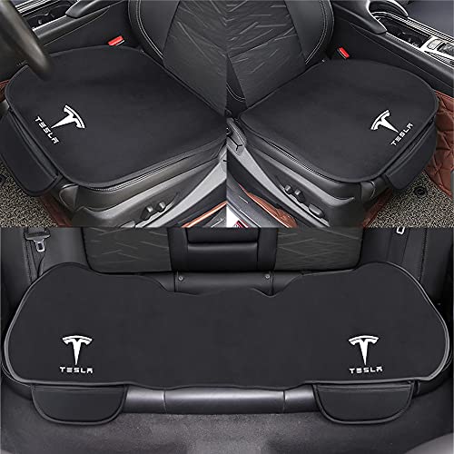 Car Seat Mat Pad Protector Covers,Driver Front Rear Seat Bench Cushion Cover,for Tesla Model 3 S X Y Set 2017-2021,Flannel Surface