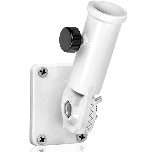 Anley Multi-Position Flag Pole Mounting Bracket with Hardwares - Made of Aluminum - Strong and Rust Free - 1" Diameter (White)