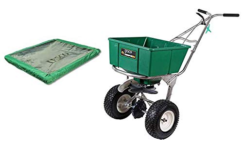 Lesco 101186 High Wheel Walk-Behind Fertilizer Spreader Plus Hopper Cover (Bundle)