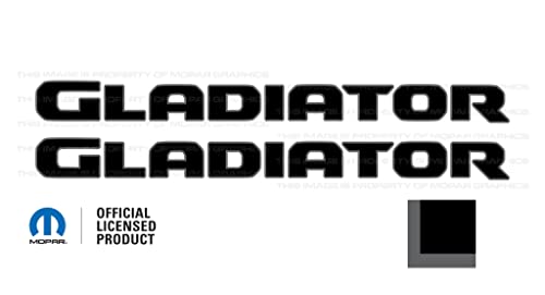 Decal Mods Gladiator Hood Graphic Vinyl Decal fits Jeep Wrangler/Gladiator JL/JT (2019-2022) Black w/Dark Gray Outline FBDRKGO (Set of 2) | FJ3G3