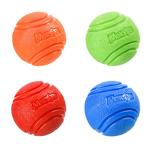 Vitalili 4 PCS Rubber Balls for Dogs Toy Balls Water Ball Toy High Bounce Dog Training Ball Chew Resistant Dog Ball Sets for Small Dogs Belgian Malinois Gifts (5CM)
