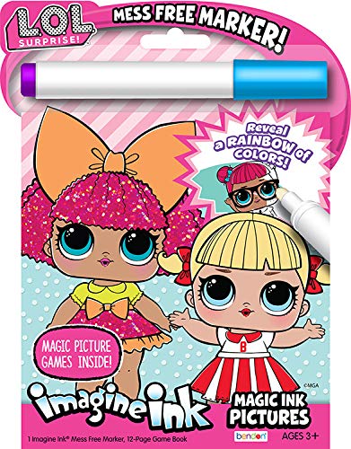 Bendon LOL Surprise Imagine Ink Magic Ink Pictures Coloring Book, Mess-Free Marker