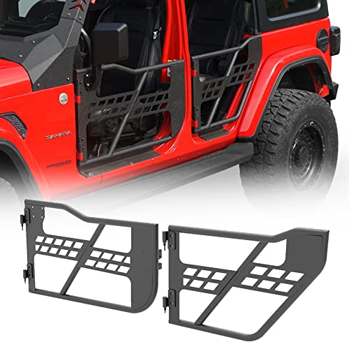 Hooke Road Wrangler JL Gladiator 4 Doors Tube Half Door Guards for Jeep Wrangler JL Unlimited | Gladiator JT 2018 2019 2020 2021 2022 2023