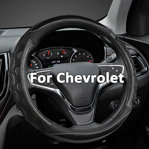 GIANT PANDA Steering Wheel Cover for Chevy Silverado - Car Steering Wheel Cover for Chevrolet Colorado Tahoe - Black