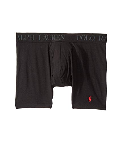 POLO RALPH LAUREN Men's 4D Flex Cooling Cotton Modal Trunks & Boxer Briefs 3-Pack, Polo Black/Red, Large