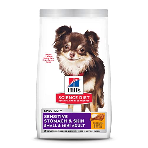 Hill's Science Diet Dry Dog Food, Adult, Small & Mini Breeds, Sensitive Stomach & Skin, Chicken Recipe, 4 lb. Bag