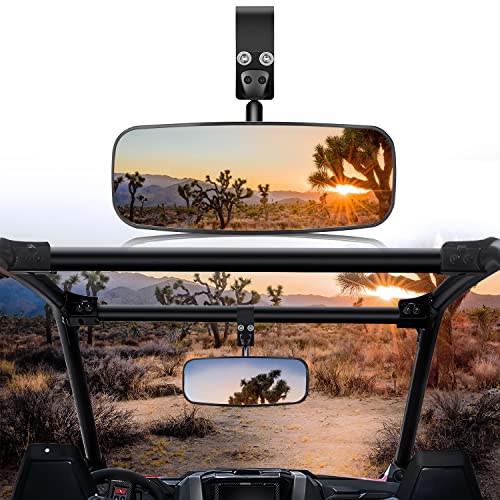 UTV Rear View Mirror, Frokom RZR center rear view mirror for 1.75"-2" Roll Bar Cage fits Polaris RZR 1000 XP Turbo PRO XP R Talon pioneer 1000 YXZ 1000 Teryx Kawasaki Mule,Convex&Adjustable