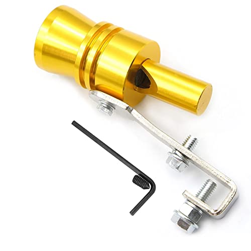Car Turbo Whistle,Universal Aluminum Car motorcycle Turbo Sound Whistle Muffler Exhaust Pipe - Blow off Valve Simulator Muffler - Auto Whistle (Gold-XL)