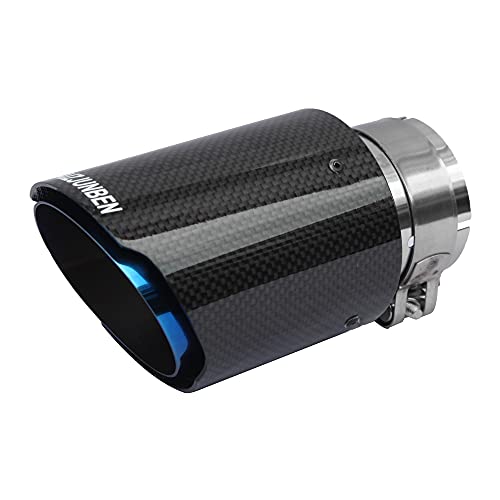 FAIZJUNBEN carbon fiber exhaust tip, carbon fiber tail pipe, inlet size 63mm/2.5", outlet size 89mm/3.5" carbon fiber muffler, suitable for automotive exhaust pipes with a diameter of 61-63mm