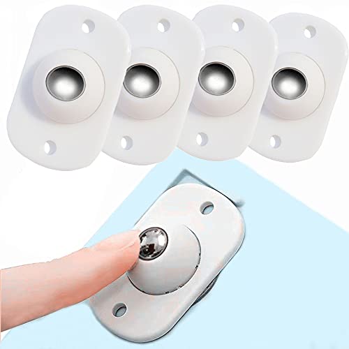 4Pcs Casters Wheels - Self Adhesive Paste Pulley/Stainless Steel Mini Swivel Caster Wheels with 360 Degree Rotation for Furniture Storage Boxes Cabinet Drawer Trash