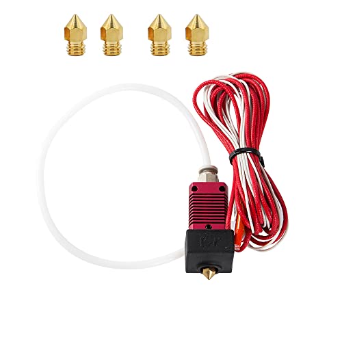 Creality Original 3D Printer Extruder Assembled MK8 Hot End Kit Ender 3 hotend Replacement for Ender 3/Ender 3 Pro/Ender 3 V2 with Aluminum Heating Block, 1.75mm, 0.4mm Nozzle