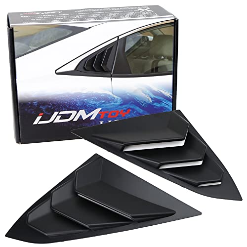 iJDMTOY Left/Right Black Finish Racing Style Rear Side Window Scoop Air Vent/Louver Shades Compatible with 2016-21 Honda Civic Sedan