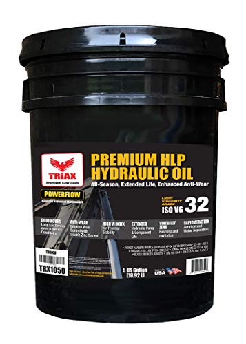 Triax Premium HLP Hydraulic Oil 32,Powerflow Medium Hydraulic Oil, 6000 Hour Extended Life, Double Anti-Wear, True All Season, 40 F Pour Point (5 Gallon Pail)