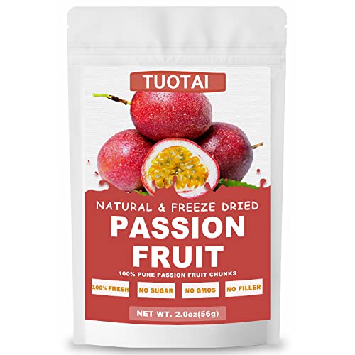 Freeze Dried Passion Fruit, 2 Ounces, Passion Fruit Chunks for Cake, Drinks and Baking Food