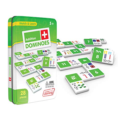 Junior Learning JL481 Addition Dominoes, Multi 7.8 H x 4.7 L x 1.5 W,White